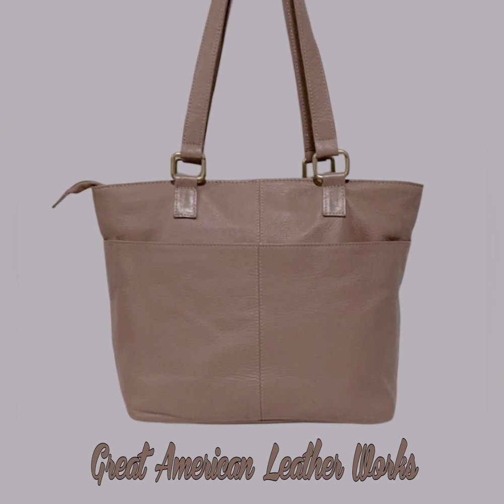 Vintage GREAT AMERICAN LEATHER WORKS Tan Leather Shoulder Bag